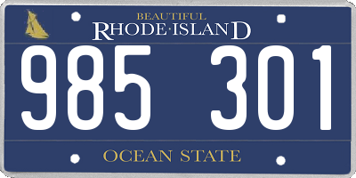 RI license plate 985301