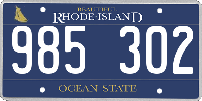 RI license plate 985302