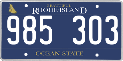 RI license plate 985303