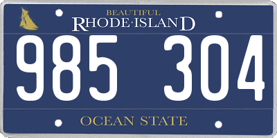 RI license plate 985304