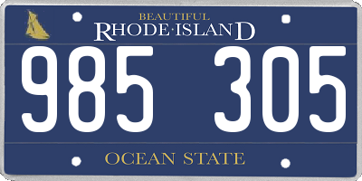 RI license plate 985305