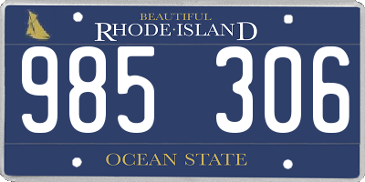 RI license plate 985306