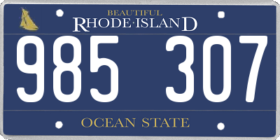 RI license plate 985307