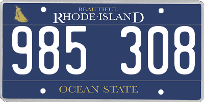 RI license plate 985308