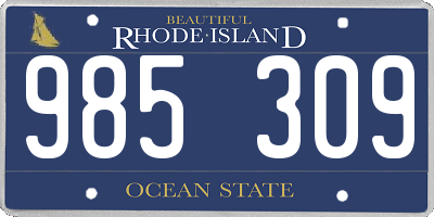 RI license plate 985309