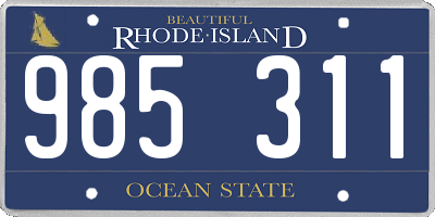 RI license plate 985311