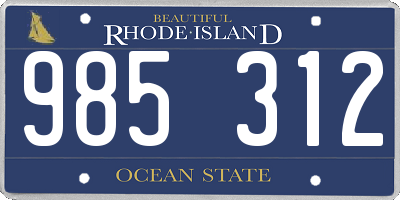 RI license plate 985312