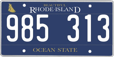 RI license plate 985313