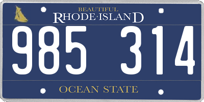 RI license plate 985314