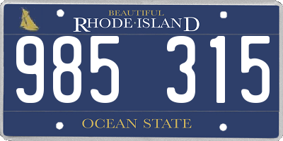 RI license plate 985315