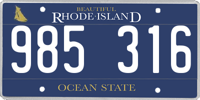 RI license plate 985316