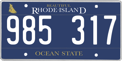 RI license plate 985317