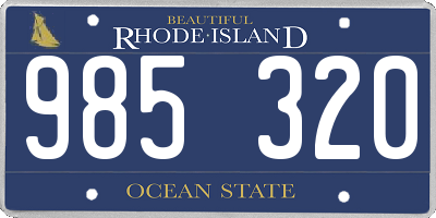 RI license plate 985320