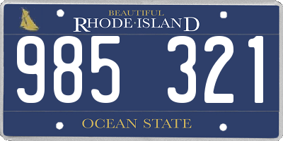 RI license plate 985321