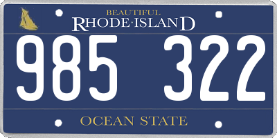 RI license plate 985322