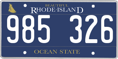 RI license plate 985326