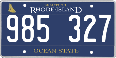 RI license plate 985327