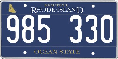 RI license plate 985330