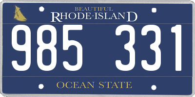 RI license plate 985331