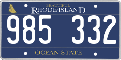 RI license plate 985332