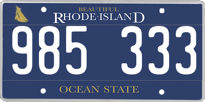 RI license plate 985333