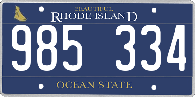 RI license plate 985334