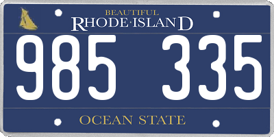 RI license plate 985335