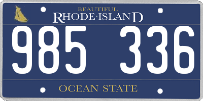 RI license plate 985336