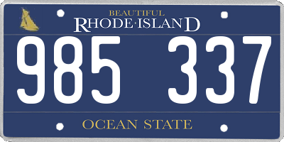 RI license plate 985337