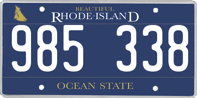 RI license plate 985338