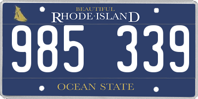 RI license plate 985339