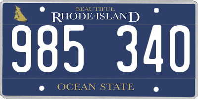 RI license plate 985340