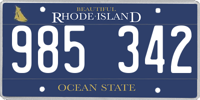 RI license plate 985342