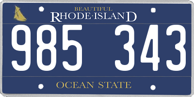 RI license plate 985343