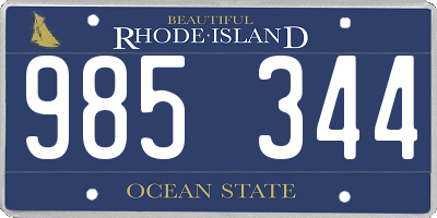 RI license plate 985344