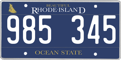 RI license plate 985345