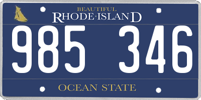 RI license plate 985346