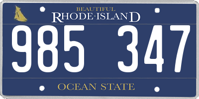 RI license plate 985347