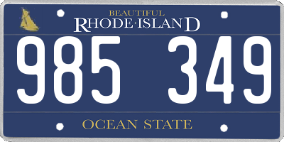 RI license plate 985349