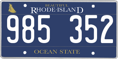 RI license plate 985352