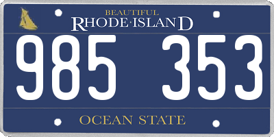 RI license plate 985353