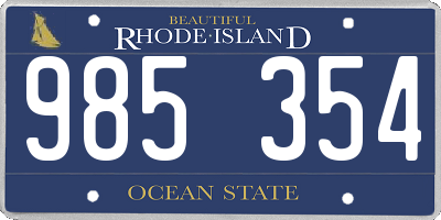 RI license plate 985354