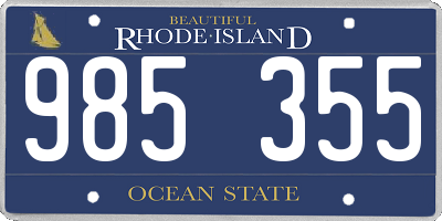 RI license plate 985355