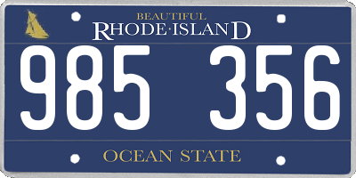 RI license plate 985356