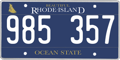 RI license plate 985357