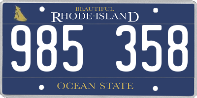 RI license plate 985358