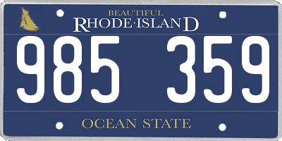 RI license plate 985359