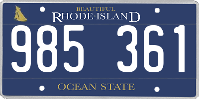 RI license plate 985361