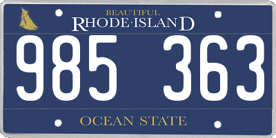 RI license plate 985363