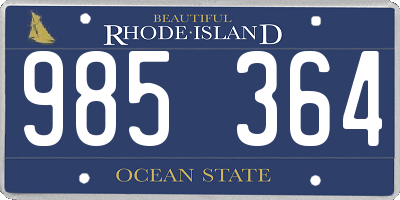 RI license plate 985364